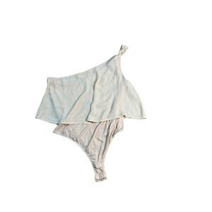 Le Lis Women's Creme Body‎ Suit One Shoulder Flowy Size Small Feminine